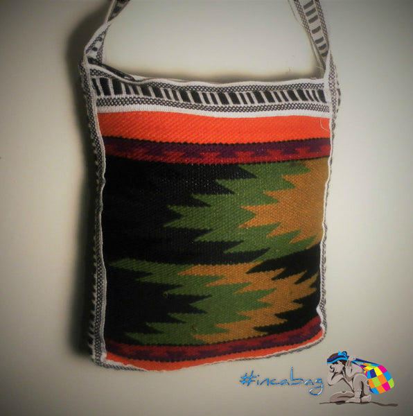 Vintage Handwoven Tuti Travel Wool Messenger Bag from Otavalo Ecuador